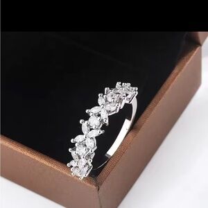 Sterling Silver Ring with Clear CZs